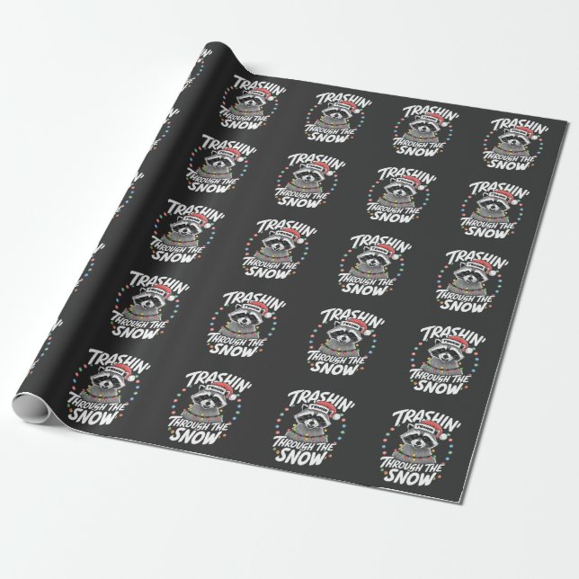 Weihnachten im sonnenverwöhnten Raccoon Geschenkpapier (Ungerollt)