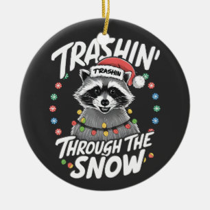 Weihnachten im sonnenverwöhnten Raccoon Keramik Ornament