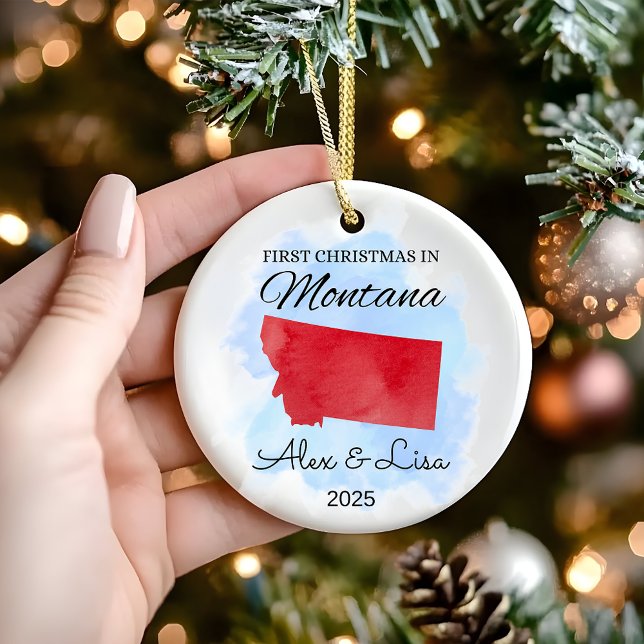 Weihnachten im Staat von Montana Keramik Ornament (Von Creator hochgeladen)