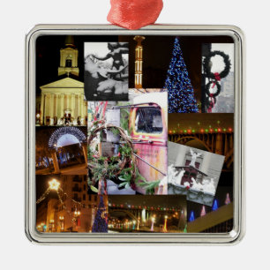 Weihnachten im Stadt-Knoxville, Tennessee Silbernes Ornament