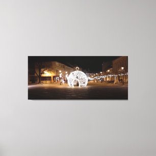 Weihnachten im Stadtzentrum von Esztergom, Ungarn. Leinwanddruck