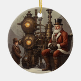 Weihnachten im Steampunker Keramik Ornament