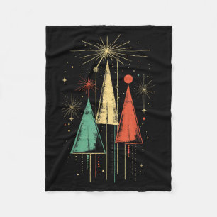Weihnachten im Stil der Mitte des Jahrhunderts  Fleecedecke
