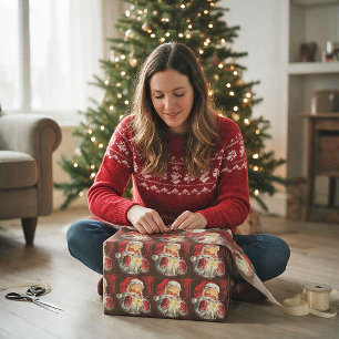 Weihnachten im Stil der Vergangenheit mit Weihnach Geschenkpapier