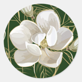 Weihnachten im südlichen Magnolien Runder Aufkleber