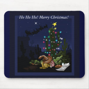 Weihnachten im Südwesten beleuchtete Kakteen Mousepad