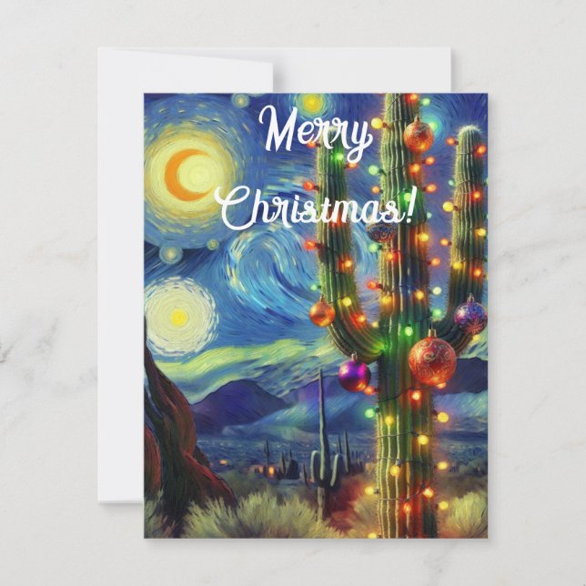 Weihnachten im Südwesten der Wüste Saguaro (Vorderseite)