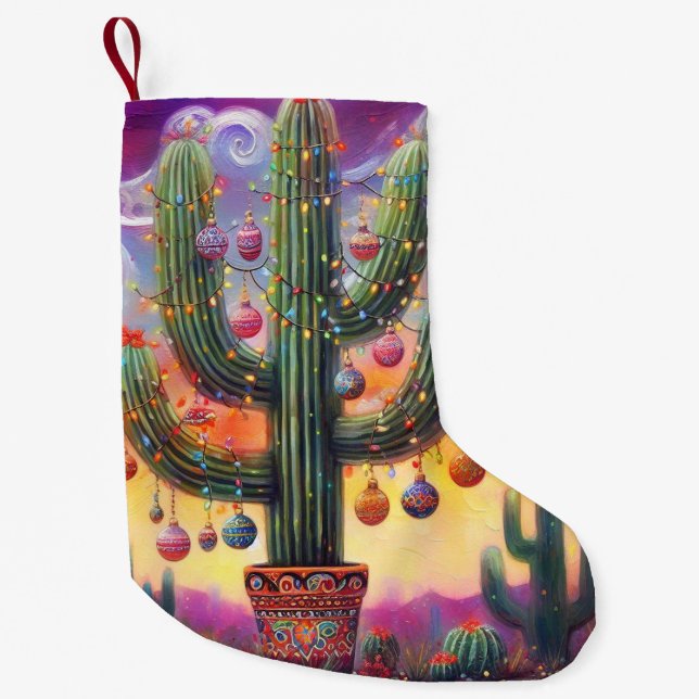 Weihnachten im Südwesten der Wüste Saguaro Kleiner Weihnachtsstrumpf (Vorderseite)