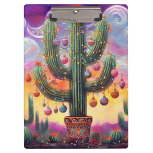 Weihnachten im Südwesten der Wüste Saguaro Klemmbrett