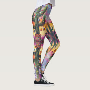 Weihnachten im Südwesten der Wüste Saguaro Leggings