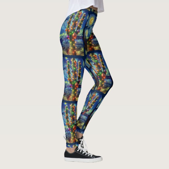 Weihnachten im Südwesten der Wüste Saguaro Leggings (Rechts)