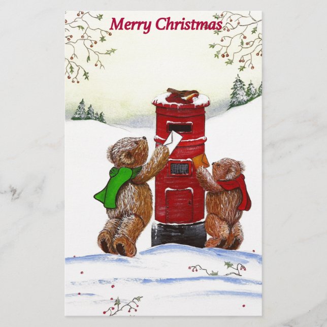 Weihnachten im Teddy Bären Weihnachten Karte (Vorderseite)