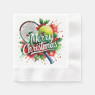 Weihnachten im Tennis für den Spieler Serviette