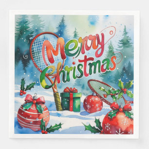 Weihnachten im Tennis für den Spieler Serviette