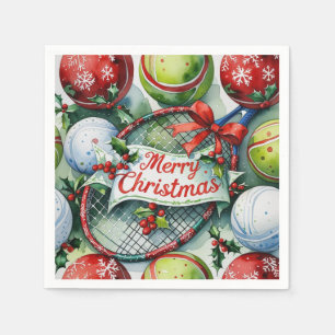 Weihnachten im Tennis für den Spieler Serviette