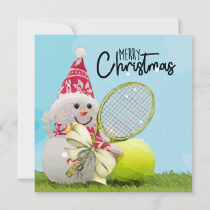 Weihnachten im Tennis mit Snowman und Tennisball-K