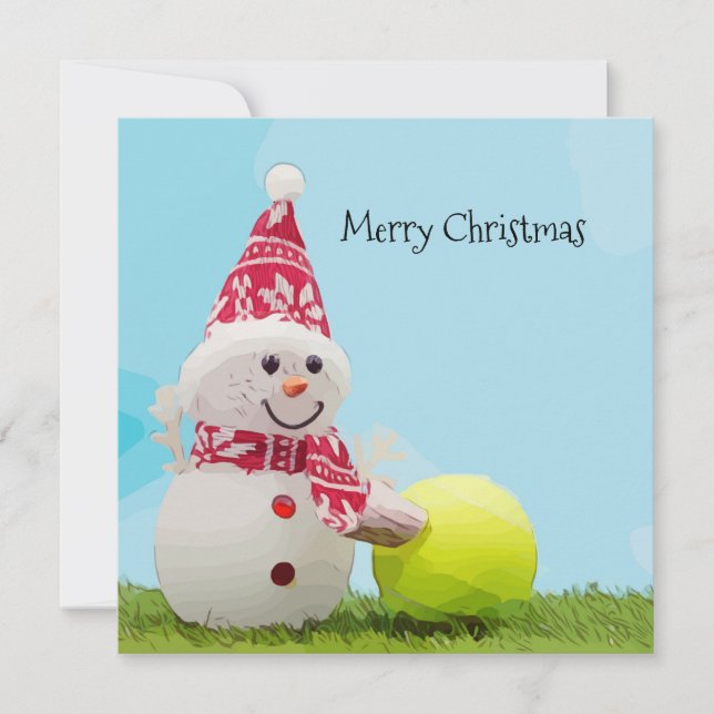 Weihnachten im Tennis mit Snowman und Tennisball-K (Vorderseite)