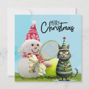 Weihnachten im Tennis mit Snowman und Tennisball-K