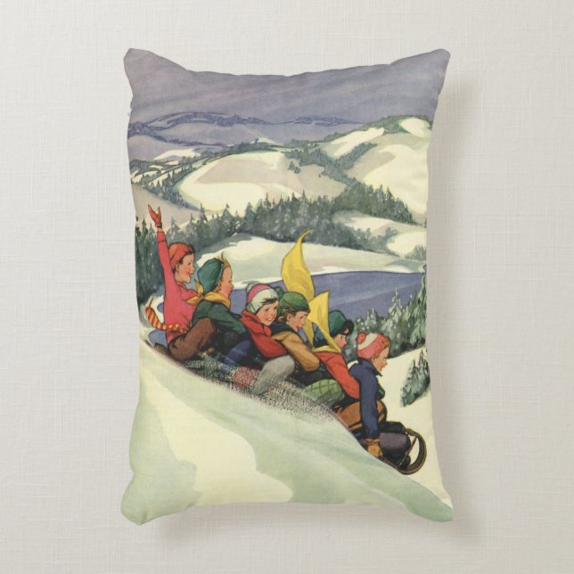 Weihnachten im Tessin, Kinder Rodelbahn mit Aussic Dekokissen (Vorderseite(Vertikal))