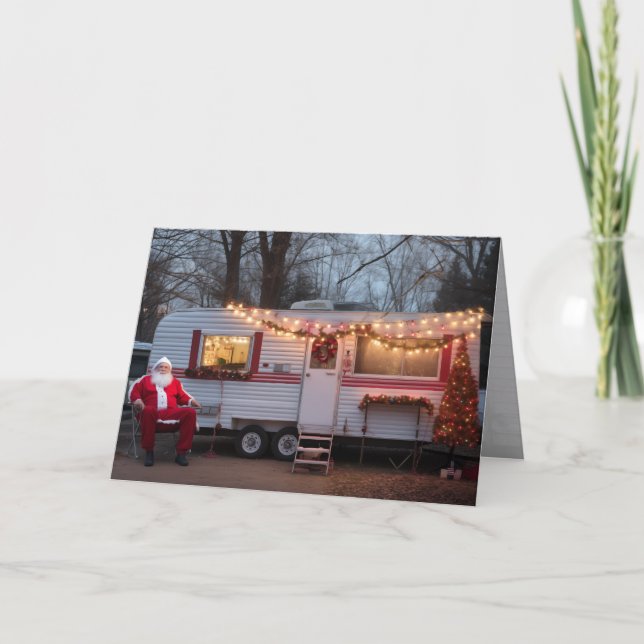Weihnachten im Trailer Park Grußkarte Dankeskarte (Vorderseite)