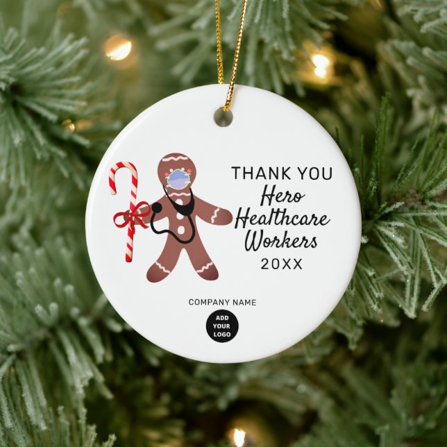 Weihnachten im Unternehmen Vielen Dank für Ihre He Keramik Ornament (Baum)
