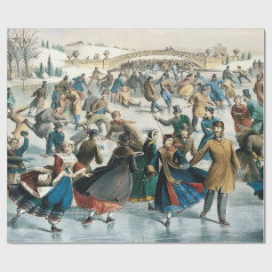 Weihnachten im viktorianischen Central Park Currie Geschenkpapier