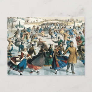 Weihnachten im viktorianischen Central Park Currie Postkarte