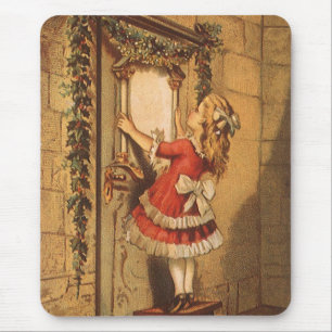 Weihnachten im viktorianischen Stil: Mädchen beim Mousepad