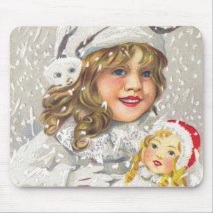 Weihnachten im viktorianischen Stil - Mädchen mit Mousepad