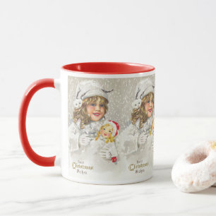 Weihnachten im viktorianischen Stil - Mädchen mit Tasse