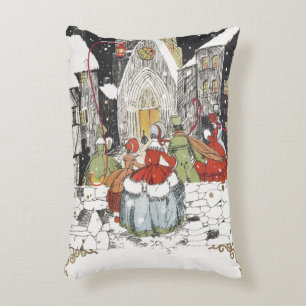 Weihnachten im viktorianischen Stil - Menschen auf Dekokissen