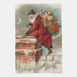 Weihnachten im viktorianischen Stil: Sankt Nikolau Geschirrtuch