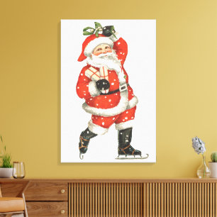 Weihnachten im viktorianischen Stil Santa Claus Ei Leinwanddruck