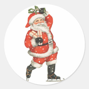 Weihnachten im viktorianischen Stil Santa Claus Ei Runder Aufkleber