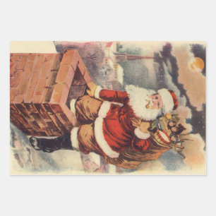Weihnachten im viktorianischen Stil: Santa Claus i Geschenkpapier Set