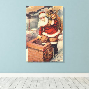 Weihnachten im viktorianischen Stil: Santa Claus i Leinwanddruck