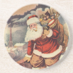 Weihnachten im viktorianischen Stil: Santa Claus i Sandstein Untersetzer