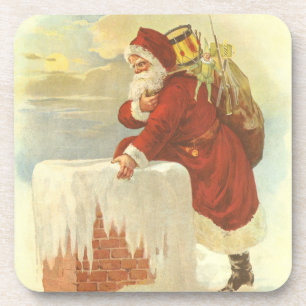 Weihnachten im viktorianischen Zeitalter: Santa Cl Getränkeuntersetzer