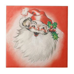 Weihnachten im Vintage-Stil, fröhlicher Retro-Sant Fliese