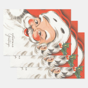 Weihnachten im Vintage-Stil, fröhlicher Weihnachts Geschenkpapier Set