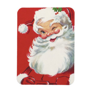 Weihnachten im Vintage-Stil, fröhlicher zwinkernd  Magnet