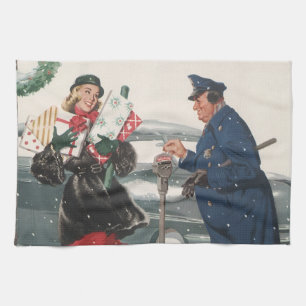 Weihnachten im Vintage-Stil, Geschenke einkaufen P Geschirrtuch