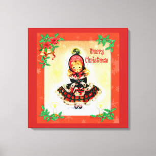 Weihnachten im Vintage-Stil Leinwanddruck