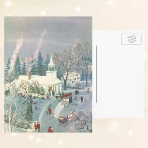 Weihnachten im Vintage-Stil, Menschen auf dem Weg