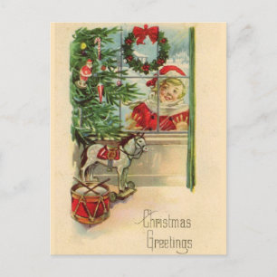 Weihnachten im Vintage-Stil Postkarte