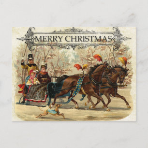 Weihnachten im Vintage-Stil Postkarte