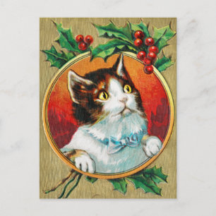 Weihnachten im Vintage-Stil Postkarte