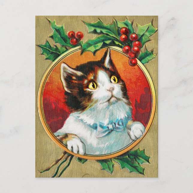 Weihnachten im Vintage-Stil Postkarte (Vorderseite)