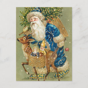Weihnachten im Vintage-Stil Postkarte
