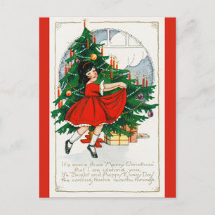 Weihnachten im Vintage-Stil Postkarte